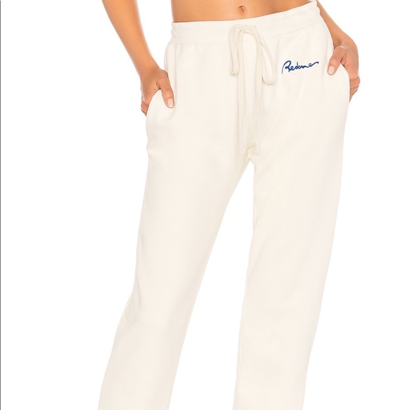 RE/DONE Logo Sweatpant in Vintage White - Picture 2 of 4